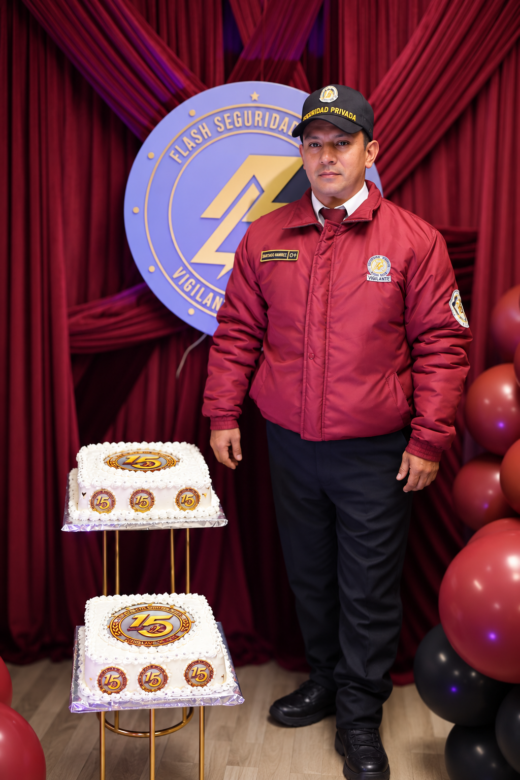 Guarda de seguridad en aniversario