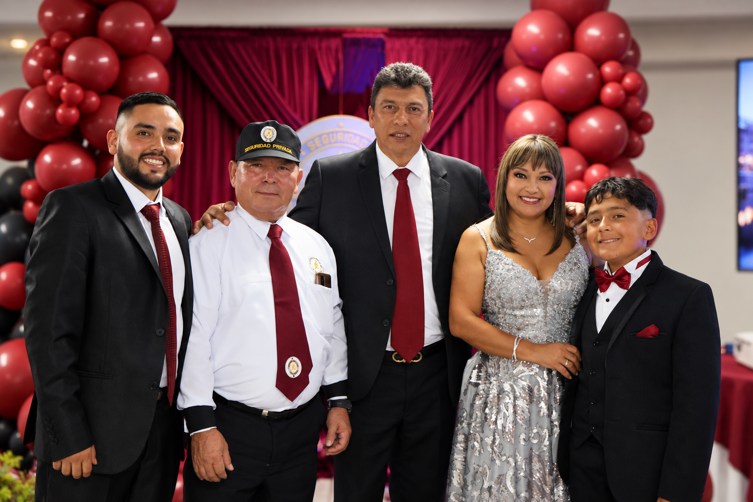 Retrato de gala con globos