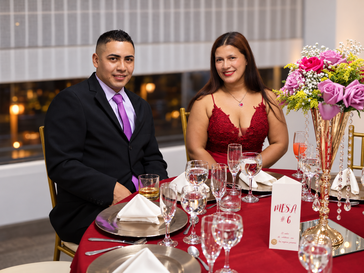 Retrato en mesa de gala