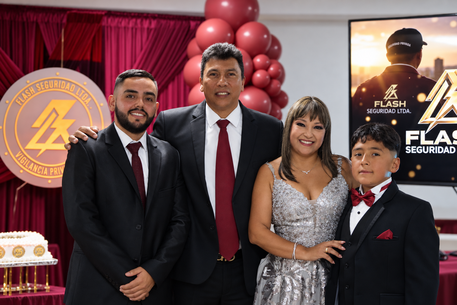 Retrato familiar en gala